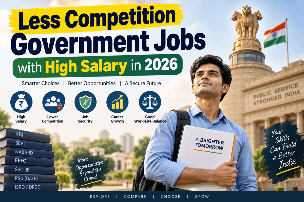 10 Government Jobs with Less Competition & High Salary in 2026